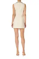 Jeweled Neck Sleeveless Shift(2,Silk White)