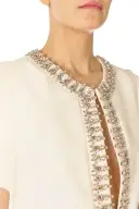 Jeweled Neck Caftan Silk White(2,SILK WHITE)