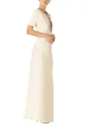 Jeweled Neck Caftan Silk White(2,SILK WHITE)