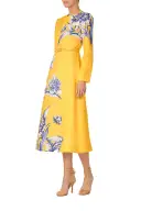 Long Sleeve Floral Day Dress(2,Sunflower/Multi)