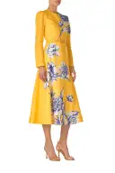 Long Sleeve Floral Day Dress(2,Sunflower/Multi)