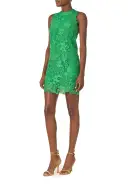 Sleeveless Lace Shift Dress(2,Grass)