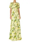 Short Sleeve Lemon Print Gown