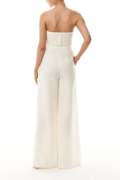 Silk White Palazzo Trouser(2,Silk White)