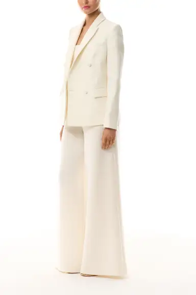 Silk White Palazzo Trouser(2,Silk White)