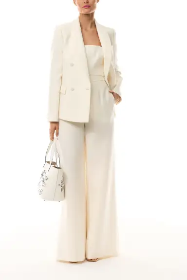 Silk White Palazzo Trouser(2,Silk White)