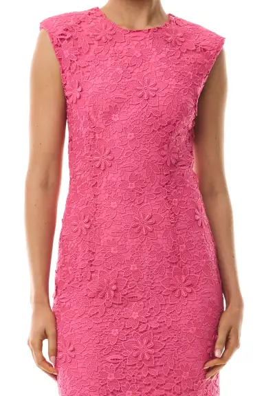Hibiscus Lace Sheath Dress(2,Hibiscus)