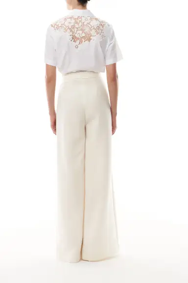 Cotton Poplin Lace Shirt(2,White)