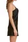 Jolie Short Silk Chemise(SMALL,Noir)