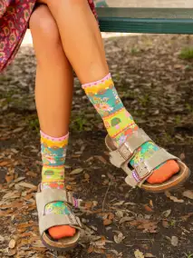Boho Sock Set. Set of 2 - Floral Mushroom