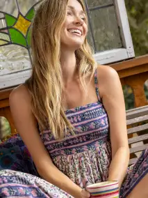 Bailey Maxi Dress - Purple Fan Floral