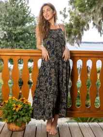 Maddie Maxi Dress - Navy Primrose
