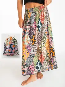 Skirt-In-A-Bag - Floral Diamonds Patchwork