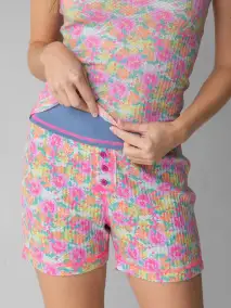 Mix & Match Waffle Boy Shorts - Grey Lavender Floral