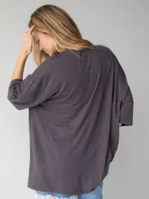 One Size Cotton Easy Tee - Don't Worry Live Happy Charcoal(One Size)