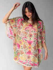 Happy Days Shift Dress - Light Sage Birds