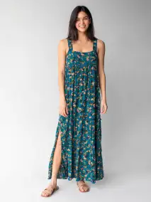 Eliza Maxi Dress - Dark Turquoise Floral(XS)