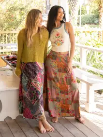 Ringer Tank Top - Ivory Folk Flower(XS)