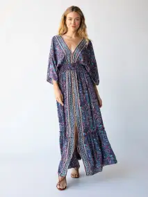 Celia Maxi Dress - Paisley Cranberry