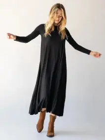 Stevie ButterSoft Knit Maxi Dress - Black