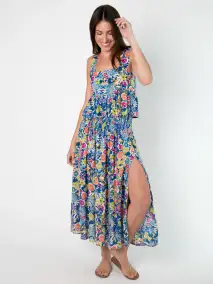 Tricia Top - Tropical Blue Floral(XS)