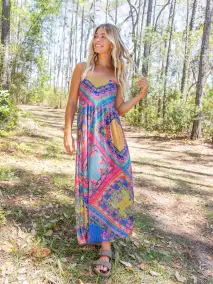 Live-In-It Knit ButterSoft Maxi Skirt - Rainbow Diamonds