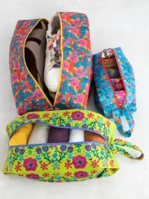 Pack & Go Packing Cubes. Set of 3 - Bright Floral