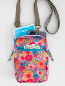 8-in-1 Pocket Crossbody - Retro Floral Garden