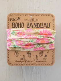 Half Boho Bandeau® Headband - Floral Vintage Cream