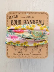 Half Boho Bandeau® Headband - Mint Borders