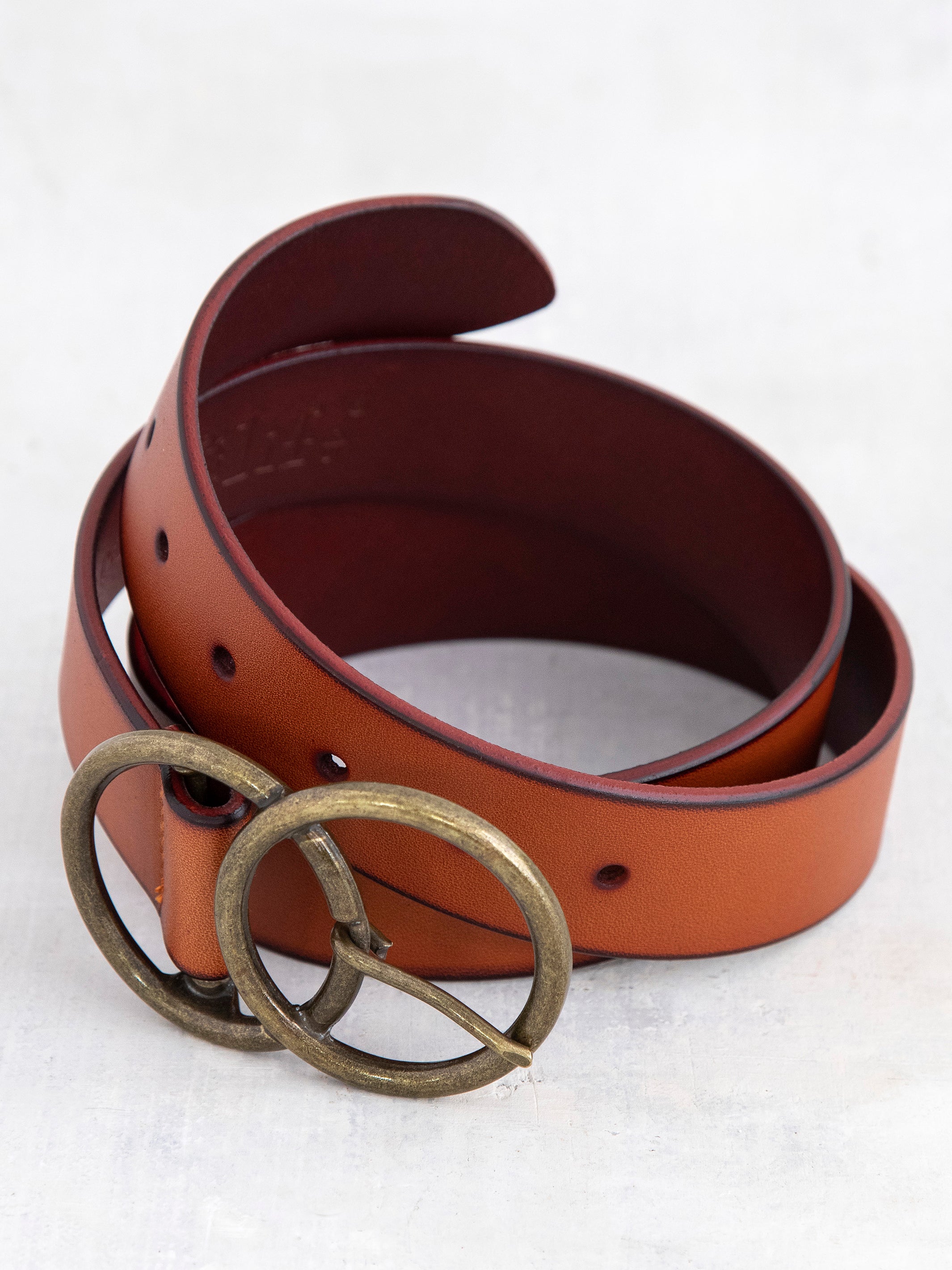 Vegan Leather Adjustable Belt - Brown