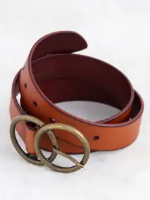 Vegan Leather Adjustable Belt - Brown