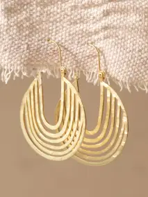 Hammered Gold Hoop Earrings