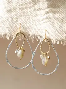 Mixed Metal Drop Earrings