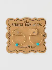 Tiny Hoop Earrings - Turquoise