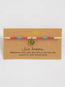 Giving Beaded Bracelet - Live Happy
