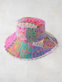 Sandy Days Bucket Hat - Watercolor Patchwork