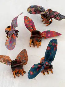 Mini Hair Claw Clips. Set of 5 - Multicolored