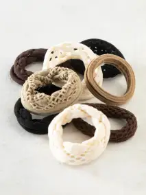 On The Run Hair Tie. Set of 8 - Black