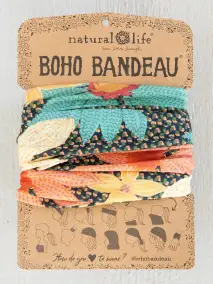 Full Boho Bandeau® Headband - Blue Coral Floral