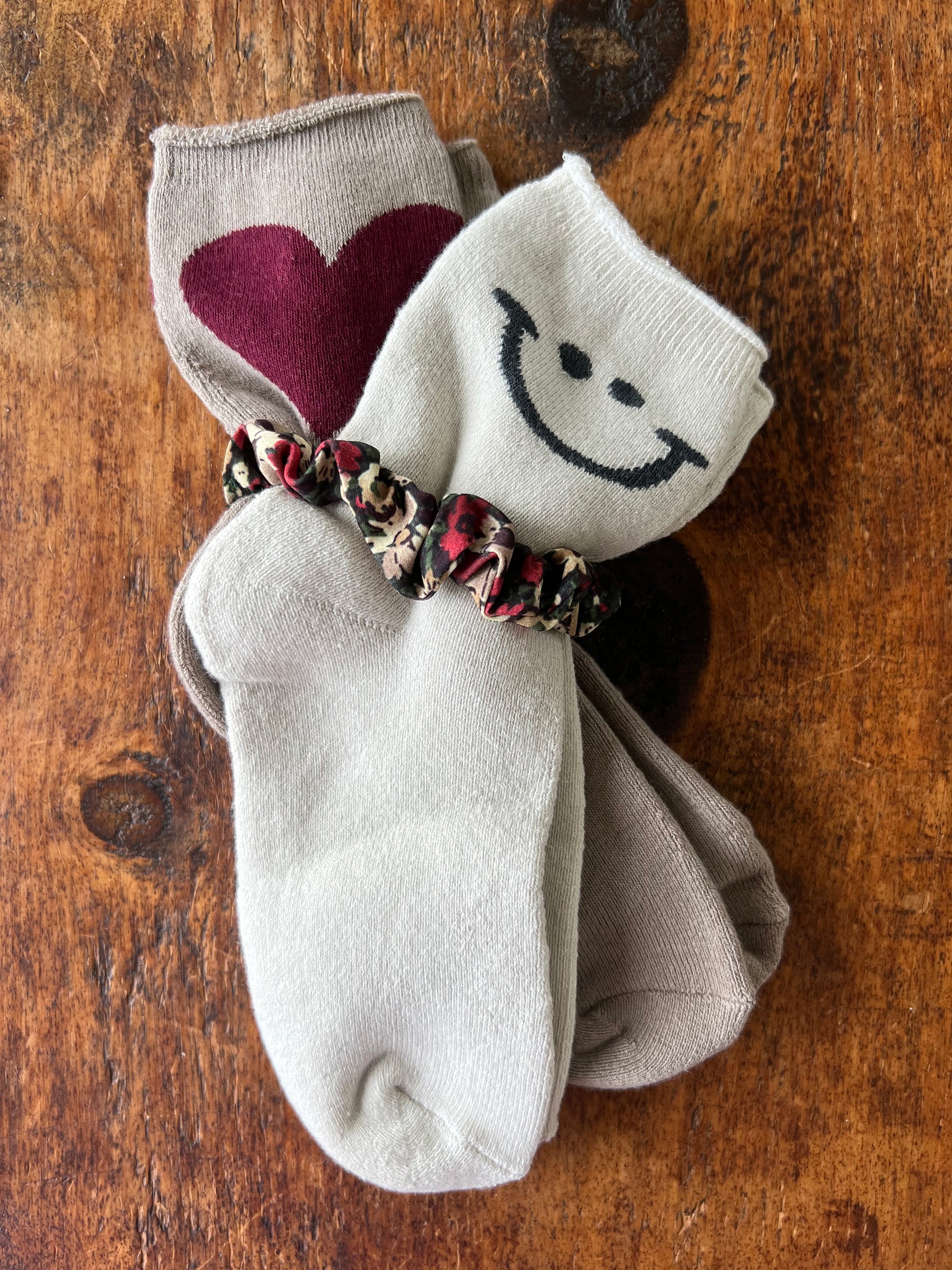 Icon Roll Top Socks. Set of 2 - Heart Smile