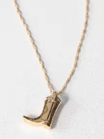 Gold Boot Charm Necklace