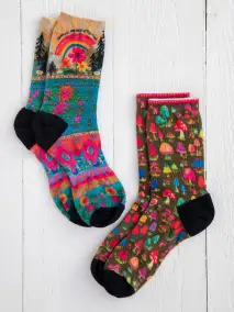 Printed Weekend Sock Set. Set of 2 - Grateful