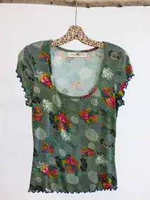 Devon ButterSoft Short Sleeve Top - Turquoise Pink Mandala