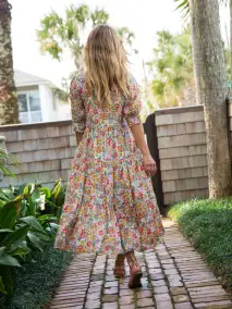 Rebecca Midi Dress - White Floral(XS)