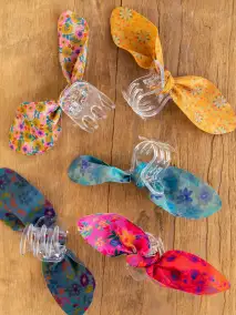 Mini Hair Claw Clips. Set of 5 - Bright Multicolored