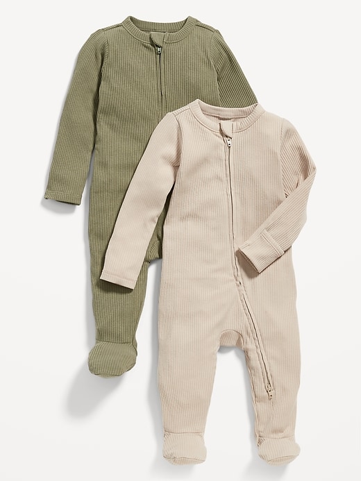 2-Way-Zip Sleep & Play Footed One-Piece 2-Pack for Baby