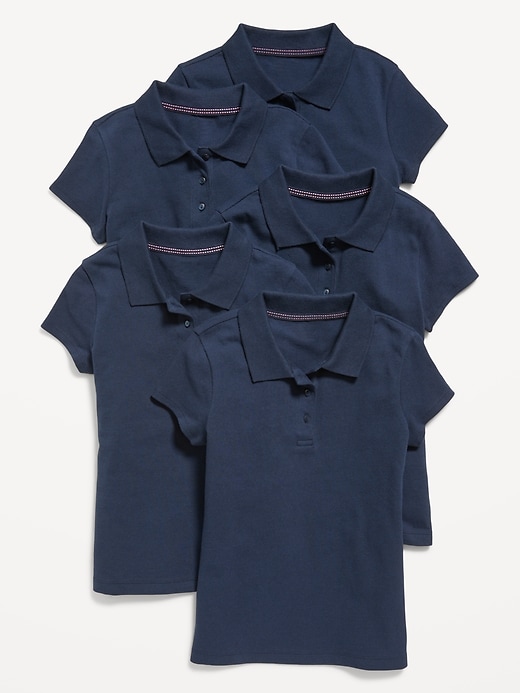 Uniform Pique Polo Shirt 5-Pack for Girls