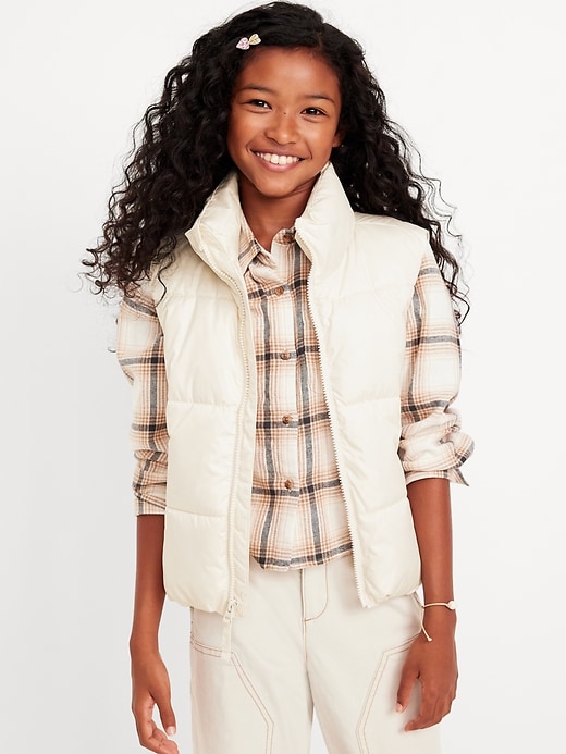 Water-Resistant Quilted Puffer Vest for Girls