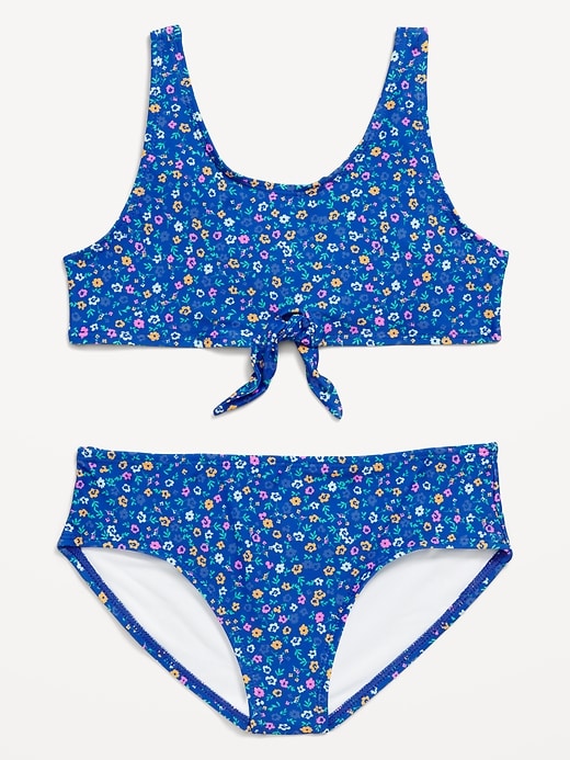 Printed Tie-Knot Bikini Swim Set for Girls